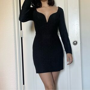 Express Black Long Sleeve Cocktail Dress
